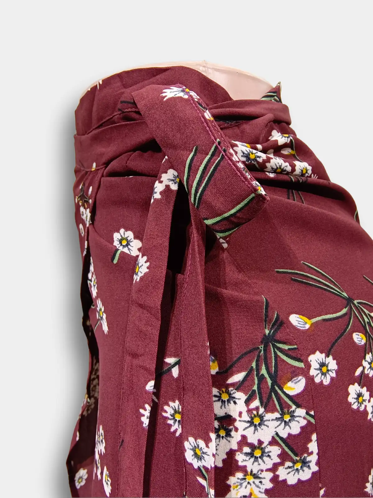 Bordeaux Floral Wrap Skirt - Cotton bottoms available at theGirlyZone Kampala